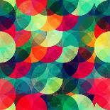Colorful Circle Seamless Pattern with Grunge Effect-gudinny-Premium Giclee Print