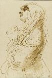 Demi-figure de vieillard et deux têtes d'anges ; Demi-figure d'homme nu, assis, tourné vers droite-Guerchin Le-Giclee Print