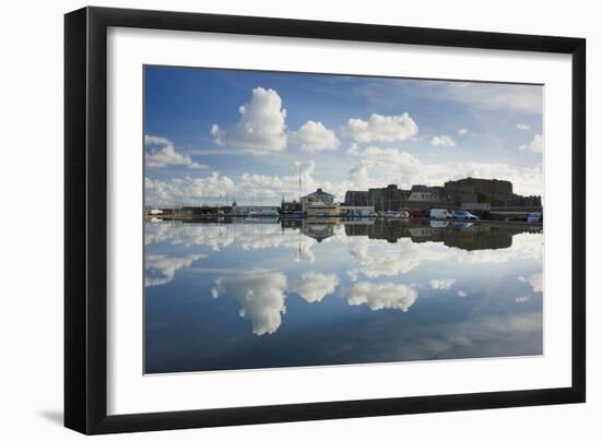 Guernsey Yacht Club and Castle Cornet in the Still Reflections of a Model Boat Pond, St Peter Port-David Clapp-Framed Photographic Print