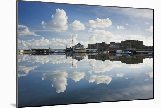 Guernsey Yacht Club and Castle Cornet in the Still Reflections of a Model Boat Pond, St Peter Port-David Clapp-Mounted Photographic Print