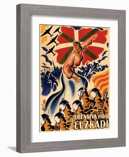 Guerre Civile Espagnole - Campagne De Biscaye (Offensive De Biscay) Ofensiva Para Euzkadi (Offensiv-Anonymous Anonymous-Framed Giclee Print