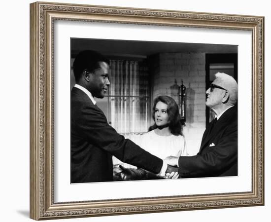 Guess Who's Coming To Dinner, Sidney Poitier, Katharine Houghton, Spencer Tracy, 1967-null-Framed Photo