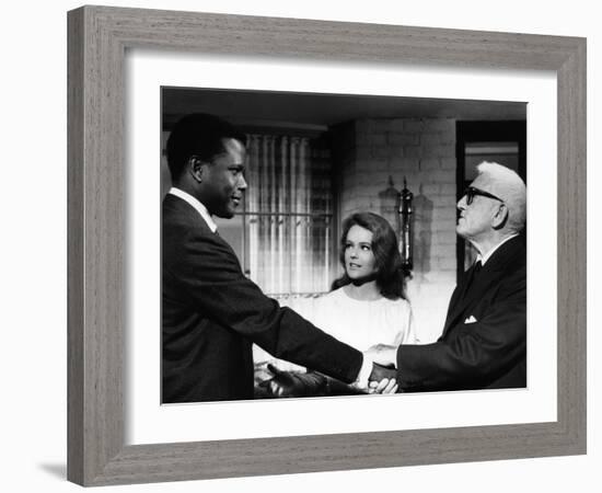 Guess Who's Coming To Dinner, Sidney Poitier, Katharine Houghton, Spencer Tracy, 1967-null-Framed Photo