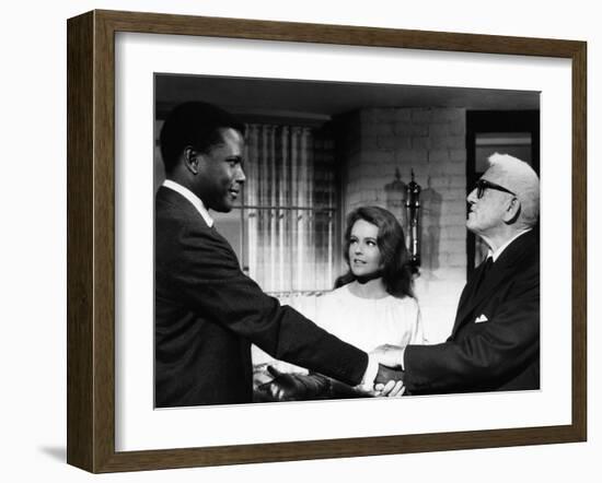Guess Who's Coming To Dinner, Sidney Poitier, Katharine Houghton, Spencer Tracy, 1967-null-Framed Photo
