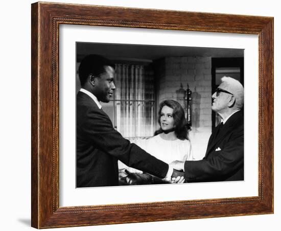 Guess Who's Coming To Dinner, Sidney Poitier, Katharine Houghton, Spencer Tracy, 1967-null-Framed Photo