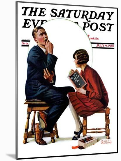 "Guessing Game," Saturday Evening Post Cover, July 9, 1927-Revere F. Wistehoff-Mounted Giclee Print