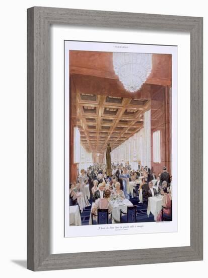 Guests at Dinner on the 'Normandie'-null-Framed Giclee Print