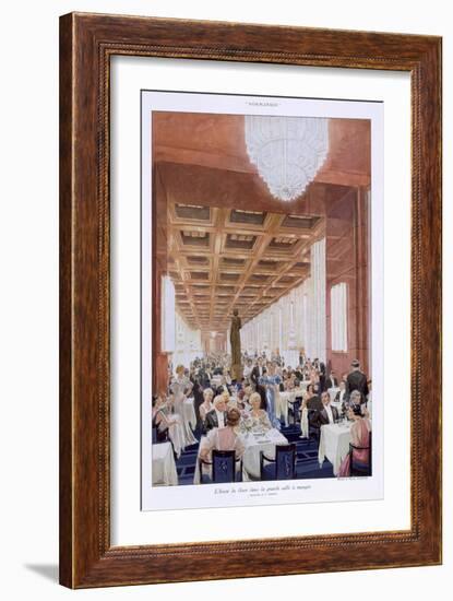 Guests at Dinner on the 'Normandie'-null-Framed Giclee Print