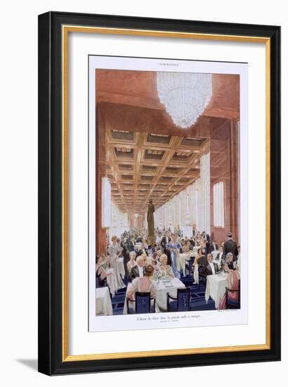 Guests at Dinner on the 'Normandie'-null-Framed Giclee Print