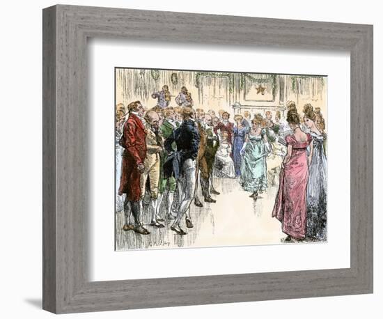 Guests Dancing the Virginia Reel at a Westover Plantation Ball, 1700s-null-Framed Giclee Print