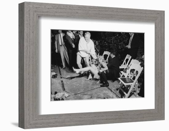 Guests Jump in Swimming Pool at the Last Party at the 'Garden of Allah,' Los Angeles, August 1959-Allan Grant-Framed Photographic Print