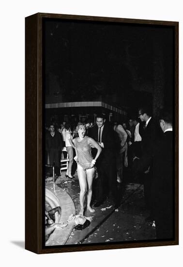 Guests Jump in Swimming Pool at the Last Party at the 'Garden of Allah,' Los Angeles, August 1959-Allan Grant-Framed Premier Image Canvas