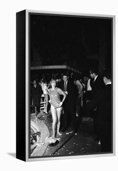 Guests Jump in Swimming Pool at the Last Party at the 'Garden of Allah,' Los Angeles, August 1959-Allan Grant-Framed Premier Image Canvas