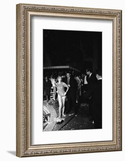 Guests Jump in Swimming Pool at the Last Party at the 'Garden of Allah,' Los Angeles, August 1959-Allan Grant-Framed Photographic Print