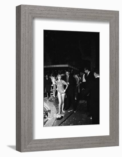 Guests Jump in Swimming Pool at the Last Party at the 'Garden of Allah,' Los Angeles, August 1959-Allan Grant-Framed Photographic Print