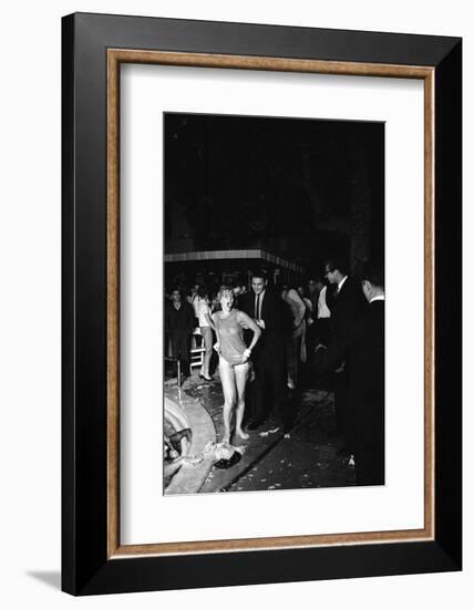 Guests Jump in Swimming Pool at the Last Party at the 'Garden of Allah,' Los Angeles, August 1959-Allan Grant-Framed Photographic Print