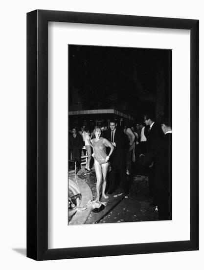 Guests Jump in Swimming Pool at the Last Party at the 'Garden of Allah,' Los Angeles, August 1959-Allan Grant-Framed Photographic Print