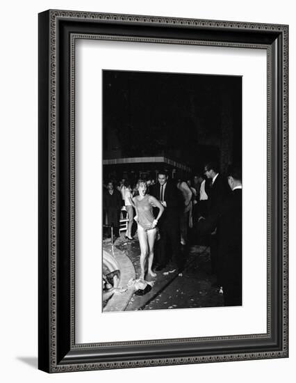 Guests Jump in Swimming Pool at the Last Party at the 'Garden of Allah,' Los Angeles, August 1959-Allan Grant-Framed Photographic Print