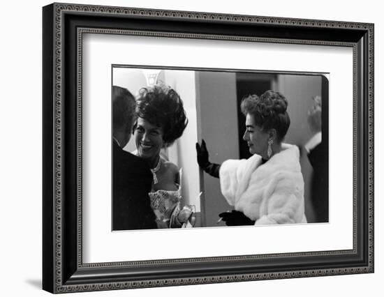 Guests Smoking and Talking at the Met Fashion Ball, New York, New York, November 1960-Walter Sanders-Framed Photographic Print