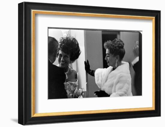 Guests Smoking and Talking at the Met Fashion Ball, New York, New York, November 1960-Walter Sanders-Framed Photographic Print