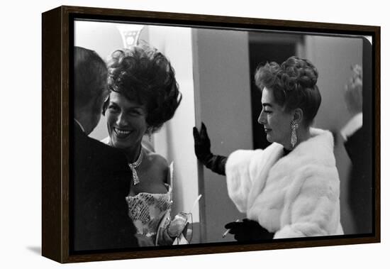 Guests Smoking and Talking at the Met Fashion Ball, New York, New York, November 1960-Walter Sanders-Framed Premier Image Canvas