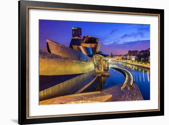 Guggenheim Museum by Night, Bilbao, Basque Country, Spain-Stefano Politi Markovina-Framed Photographic Print