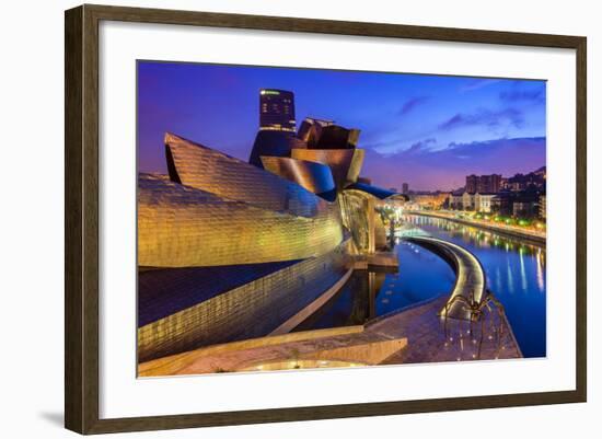 Guggenheim Museum by Night, Bilbao, Basque Country, Spain-Stefano Politi Markovina-Framed Photographic Print