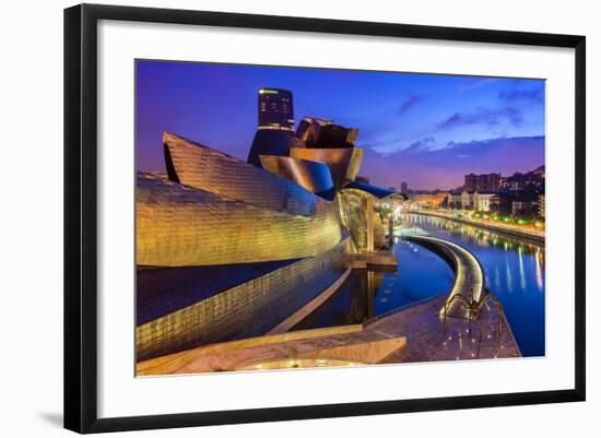 Guggenheim Museum by Night, Bilbao, Basque Country, Spain-Stefano Politi Markovina-Framed Photographic Print