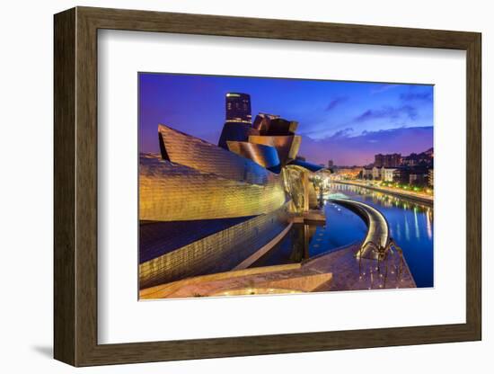 Guggenheim Museum by Night, Bilbao, Basque Country, Spain-Stefano Politi Markovina-Framed Photographic Print