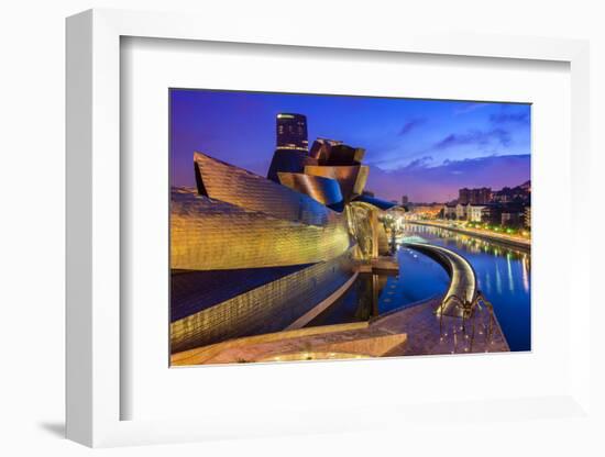 Guggenheim Museum by Night, Bilbao, Basque Country, Spain-Stefano Politi Markovina-Framed Photographic Print