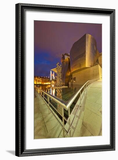 Guggenheim Museum Lit at Night, Bilbao, Spain-Jaynes Gallery-Framed Photographic Print