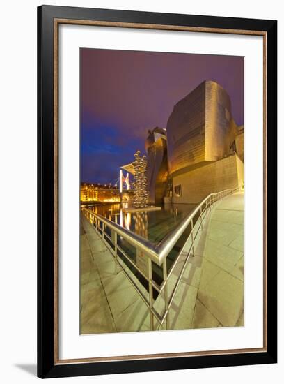 Guggenheim Museum Lit at Night, Bilbao, Spain-Jaynes Gallery-Framed Photographic Print