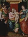 The Madonna and Child Enthroned with Saint Apollonia and Saint Michael Presenting a Kneeling Male…-Guglielmo Caccia-Framed Giclee Print