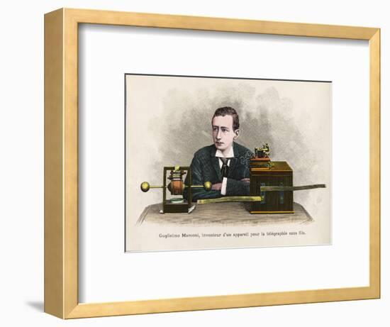 Guglielmo Marconi, Italian Physicist, Inventor of 'Wireless' Radio Telegraph System. Ca. 1909-null-Framed Art Print