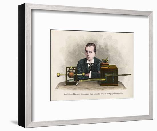 Guglielmo Marconi, Italian Physicist, Inventor of 'Wireless' Radio Telegraph System. Ca. 1909-null-Framed Art Print