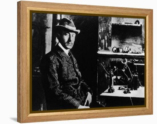 Guglielmo Marconi with His First Radio-null-Framed Premier Image Canvas