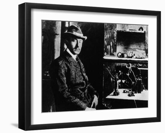 Guglielmo Marconi with His First Radio-null-Framed Photographic Print