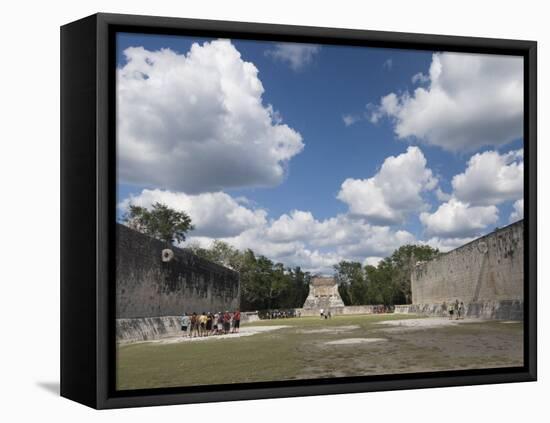 Guide Lecturing to Tourists in the Great Ball Court, Chichen Itza, Yucatan-Richard Maschmeyer-Framed Premier Image Canvas