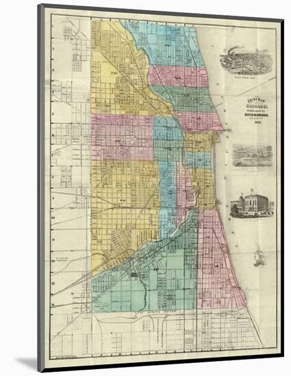 Guide Map of Chicago, c.1869-Rufus Blanchard-Mounted Art Print