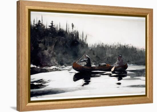 Guides Shooting Rapids, 1895-Winslow Homer-Framed Premier Image Canvas