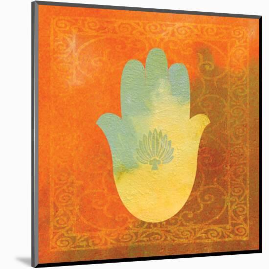 Guilded Hamsa II-null-Mounted Art Print