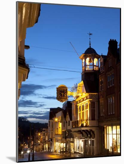 Guildford High Street and Guildhall at Dusk, Guildford, Surrey, England, United Kingdom, Europe-John Miller-Mounted Photographic Print