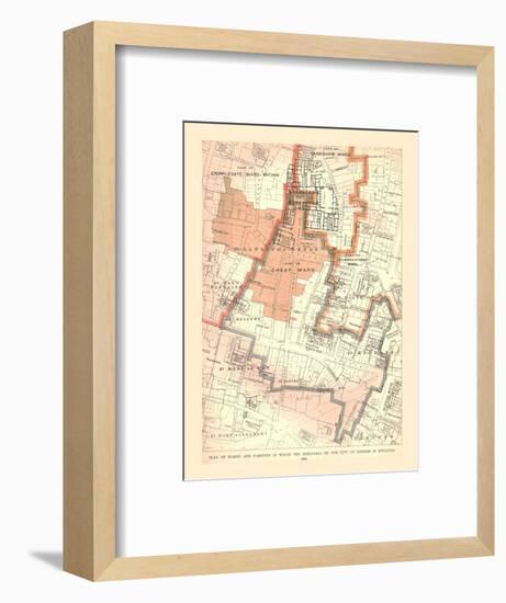 Guildhall City of London. Plan of Wards and Parishes, 1885, (1886)-Unknown-Framed Giclee Print