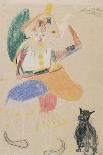 Clown in a Bicorne with a Cat, Drawing Dedicated to Andre Rouveyre, 1916-Guillaume Apollinaire-Giclee Print