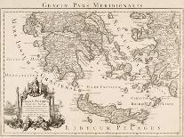 Map of ancient Greece and part of Turkey engraving-Guillaume Delisle-Giclee Print