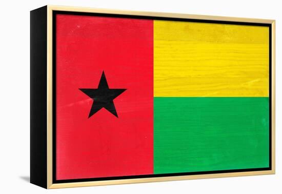 Guinea-Bissau Flag Design with Wood Patterning - Flags of the World Series-Philippe Hugonnard-Framed Stretched Canvas