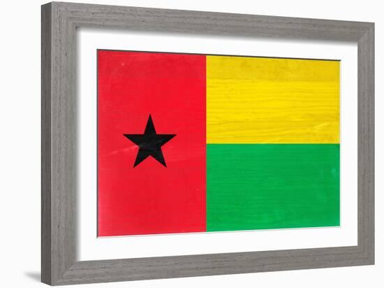 Guinea-Bissau Flag Design with Wood Patterning - Flags of the World Series-Philippe Hugonnard-Framed Premium Giclee Print