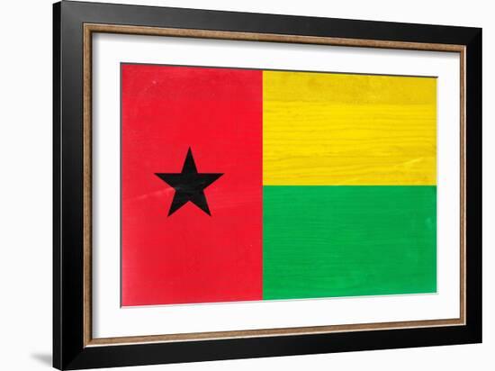 Guinea-Bissau Flag Design with Wood Patterning - Flags of the World Series-Philippe Hugonnard-Framed Premium Giclee Print