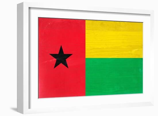 Guinea-Bissau Flag Design with Wood Patterning - Flags of the World Series-Philippe Hugonnard-Framed Premium Giclee Print