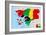 Guinea Bissau Map-tony4urban-Framed Premium Giclee Print